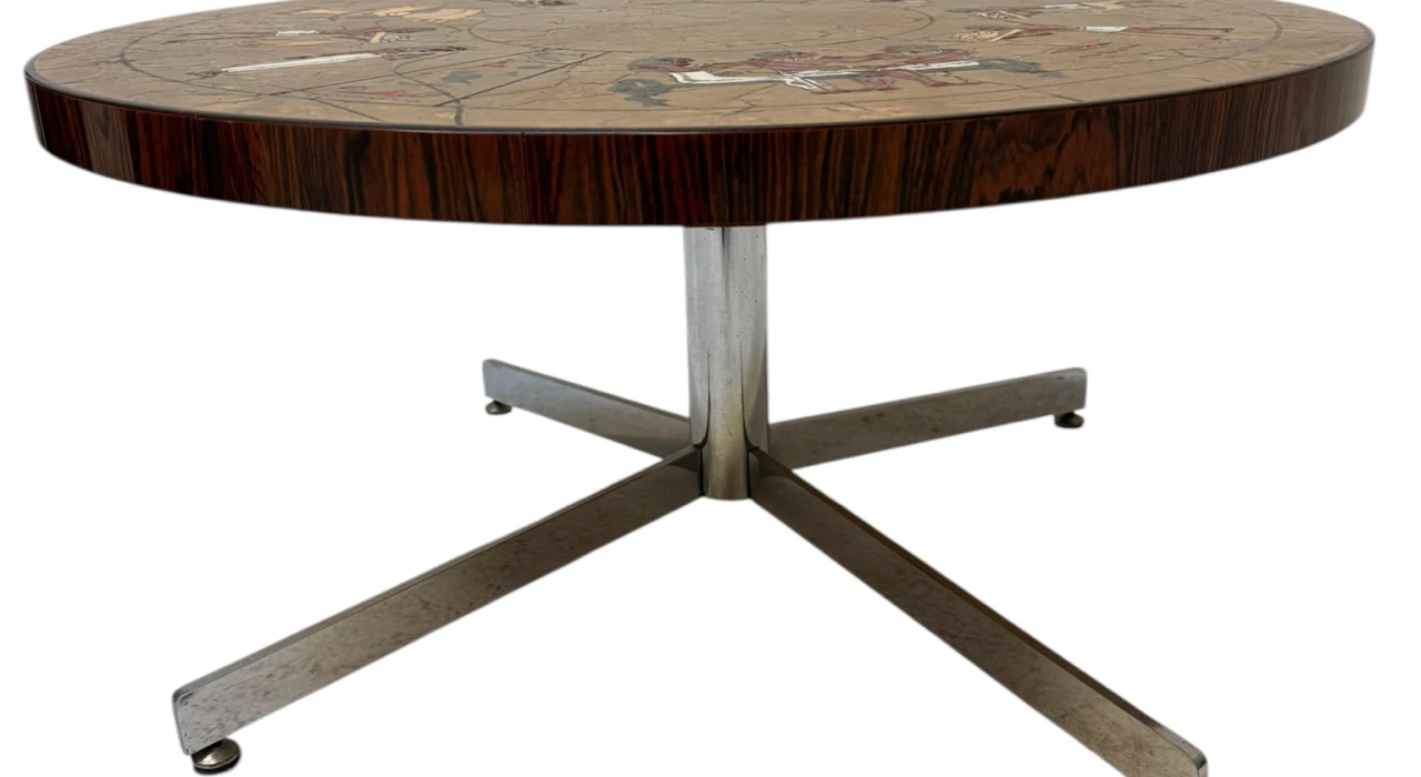 Mid-Century Modern Coffee Table with Tiles by Denisco, 1970s